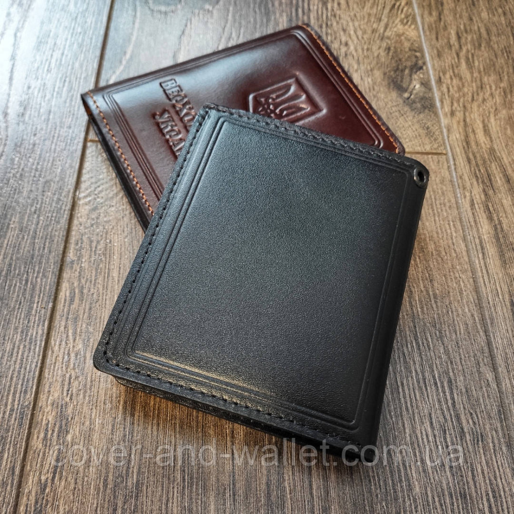 Шкіряна обкладинка Верховна Рада України чорного кольору Київ - фото 4