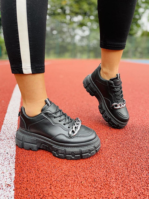 L&M Кросівки жіночі L&M 071-1 чорні (весна-осінь, еко-шкіра) (4753) Коломия - фото 8