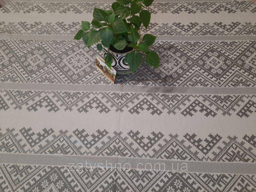 Вишита скатертина сіра вишивка Київ - фото 8