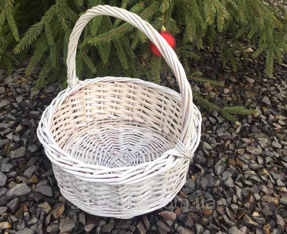 Кошик плетений дитячий | кошик плетений великодні | кошик із лози білий Київ - фото 2