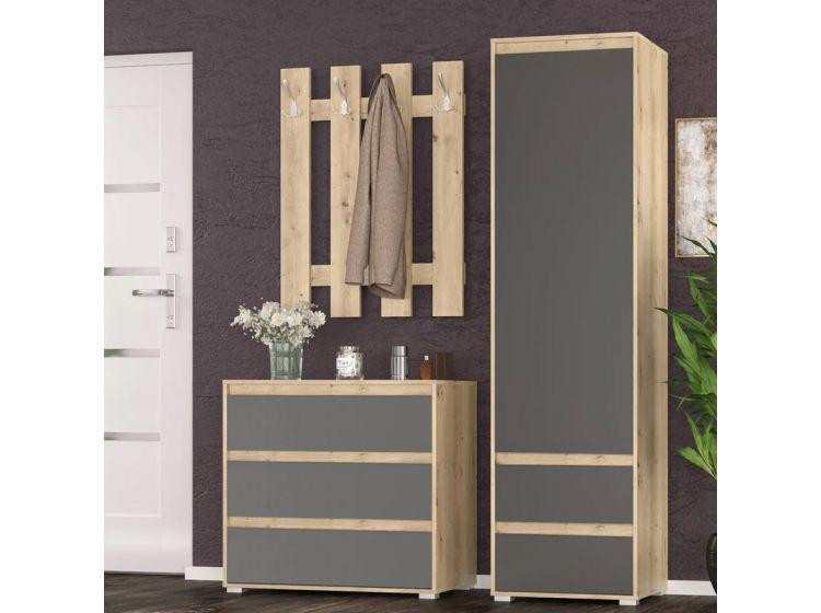 Пенал 1Д2Ш Торіно - 541х1965х350 - Дуб Артизан + Сірий Львів - фото 3