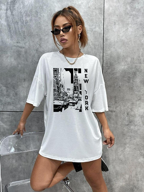 Футболка жіноча з принтом  44 Біла 2634324605 Дніпро - фото 1