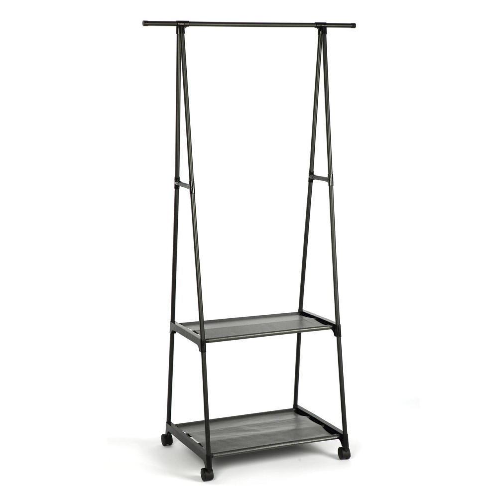 Вешалка для одежды напольная с полкой для обуви металлическая черная высота 151 см Каменец-Подольский - изображение 3