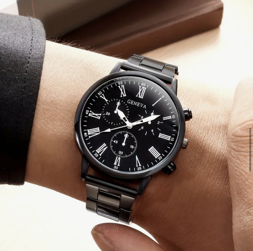 Подарочный набор для мужчин наручные часы с браслетом кулоном и кольцом черный Киев - изображение 3