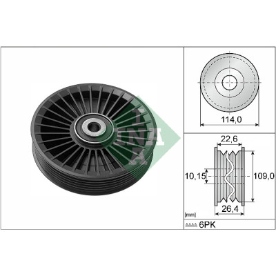 Ролик натягувача ременя INA 532 0108 10 Вінниця - фото 1