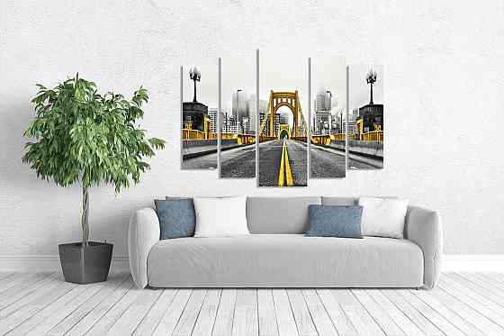 Модульна картина у вітальню/спальню Золотий міст   LM017_5 90х132 см Київ