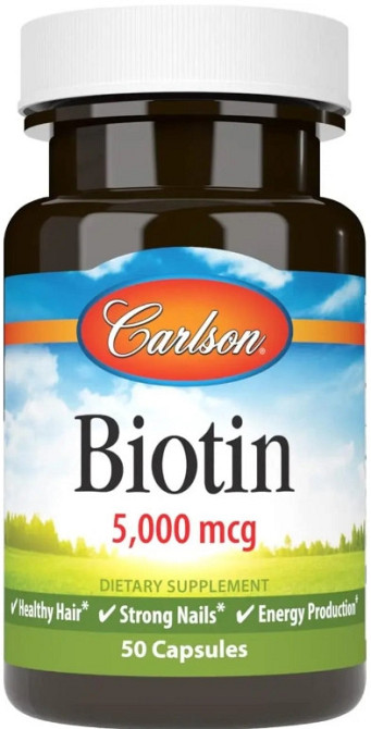 Биотин для волос Carlson Biotin 5 мг (5000 мкг) 50 капс Киев - изображение 1