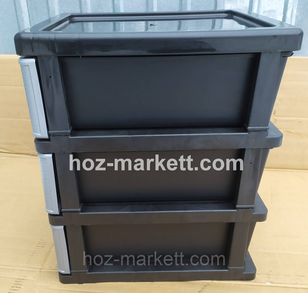 Комод-гамбочка міні на 3 ящики сіро-чорна Харків - фото 5