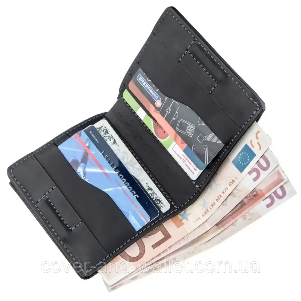 Мужской небольшой кошелек ручной роботы на магнитах Grande Pelle Lettera Киев - изображение 9