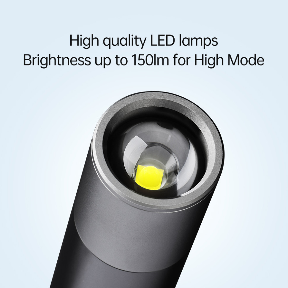 Карманный ручной аккумуляторный фонарь Nextool Zoom Flashlight, 150 лм, алюминиевый корпус Киев - изображение 3