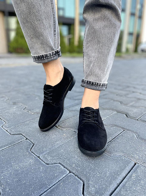 Туфлі жіночі RONE чорні замша натуральна 38р.-24.5см. 39р.-25.5см. (2673) Коломия - фото 4