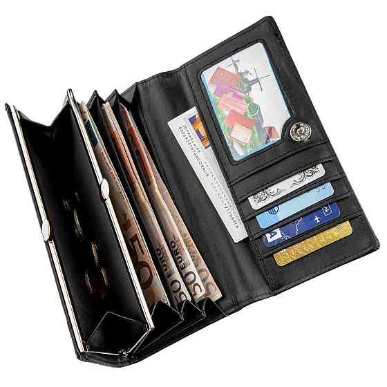 Кошелек женский из экокожи лаковый KIVI 19012 Черный Киев