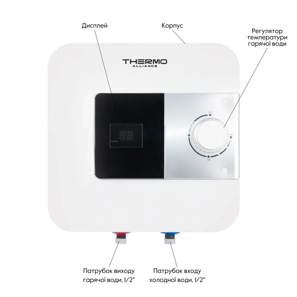 Водонагреватель электрический Thermo Alliance 15 л над мойкой вертикальный, мокрый ТЭН 1,5 кВт SF15X15N Киев - изображение 10