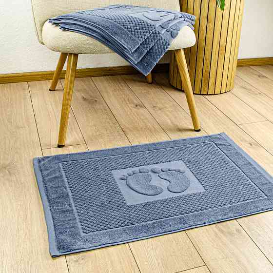 Махровий рушник жакардовий для ніг GM Textile 50х70см 600г/м2 (Бірюзовий) Суми