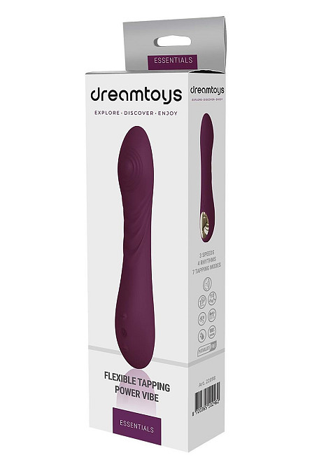 Вібратор гнучкий з пульсацією Dream Toys Essentials Tapping Power Vibе, фіолетовий Sex Aura Київ - фото 5