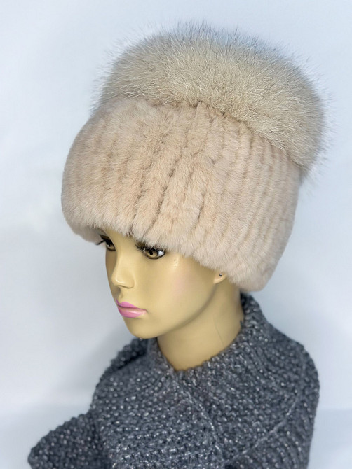 Меховая шапка женская кубанка Анжелика Молочный Харьков - изображение 3