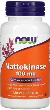 Наттокіназа для підтримки серцево-судинної системи Now Foods Nattokinase 100 мг 120 вег капс Київ