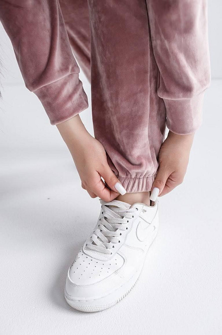 Женский велюровий костюм на змейке с капюшоном Розовый XXL Харьков - изображение 8