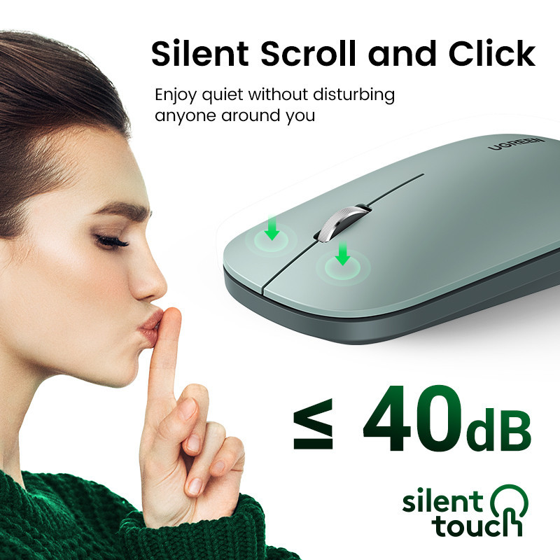 Маніпулятор миша бездротова UGREEN MU001 Portable Wireless Mouse Green Одеса - фото 4