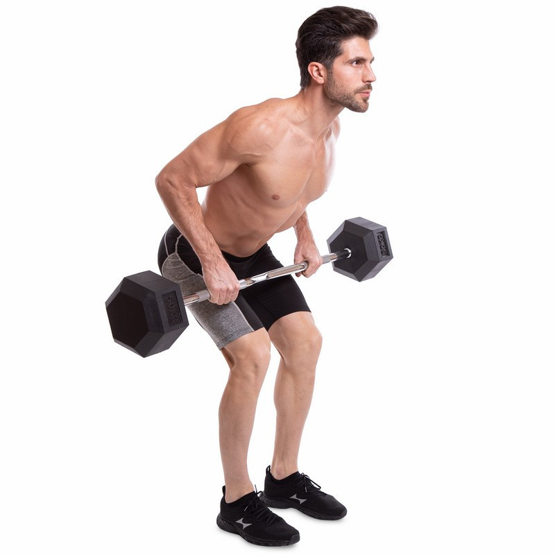 Штанга фіксована вигнута погумована Zelart 6231-50 довжина 95 см 50 кг Київ - фото 8