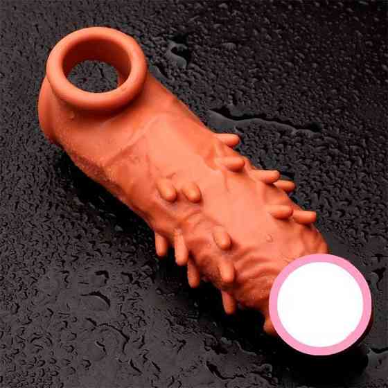 Насадка на пенис с фиксацией мошонки и шипами Toyfa XLover - Телесный Винница