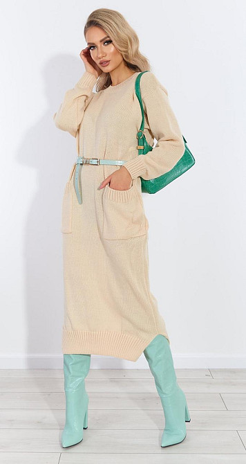 Довга в'язана сукня (48-52) Київ - фото 1