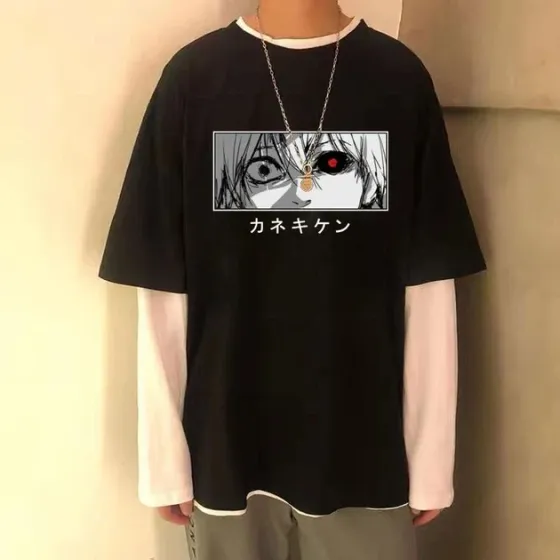 Футболка для хлопчика з аніме принтом Токійський Гуль оверсайз (зріст від 165 до 180) Чорний AnimeT00013m Дніпро