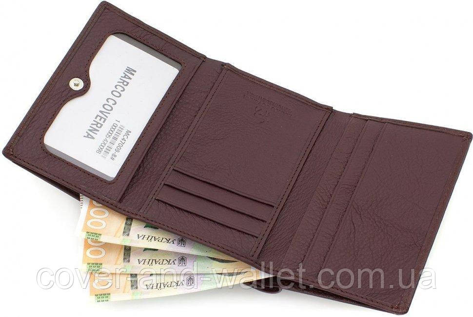 Женский кошелёк коричневого цвета в три сложения из кожи Marco Coverna Киев - изображение 10