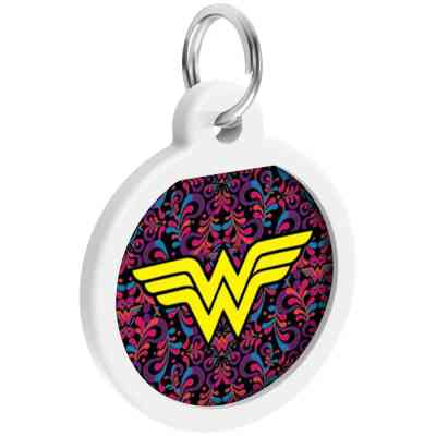 Адресник для животных WAUDOG Smart ID с QR паспортом "Чудо-женщина 3", круг 25 мм (0625-1018ru-eng) Винница