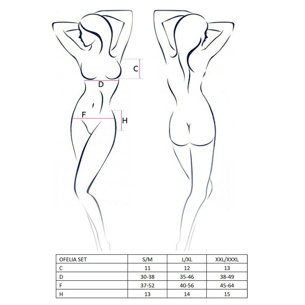 Комплект білизни Passion OFELIA SET OpenBra S/M, white, стрінги, відкритий ліф, широкий пояс Sex Aura Київ - фото 3