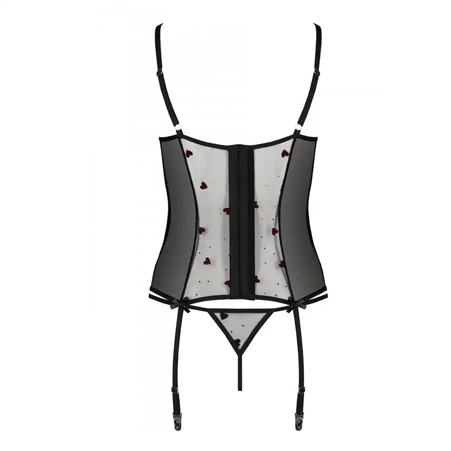 Корсет з підв'язками, стрінги Passion LOVELIA CORSET S/M, black Львів - фото 6