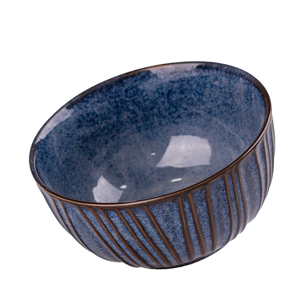 Глибока кругла фарфоровая тарілка 11.5 см синя Київ - фото 1