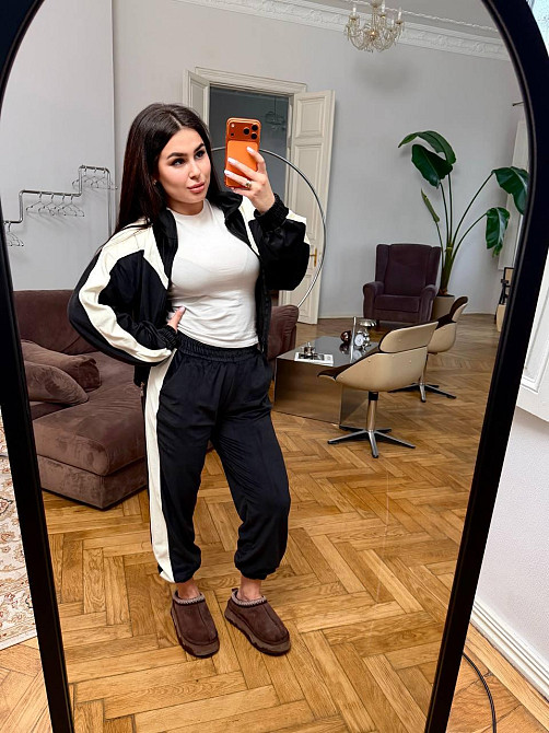 Жіночий велюровий костюм зі вставками Чорний, 48/52 Харків - фото 5