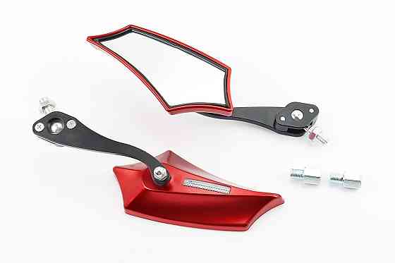 Дзеркала к-кт "ПРИЗМА" SPORT, червоні, м10 + перехідник під кріплення М10 прав/лев. Yamaha (з регулюванням нахилу), тип 1 Київ