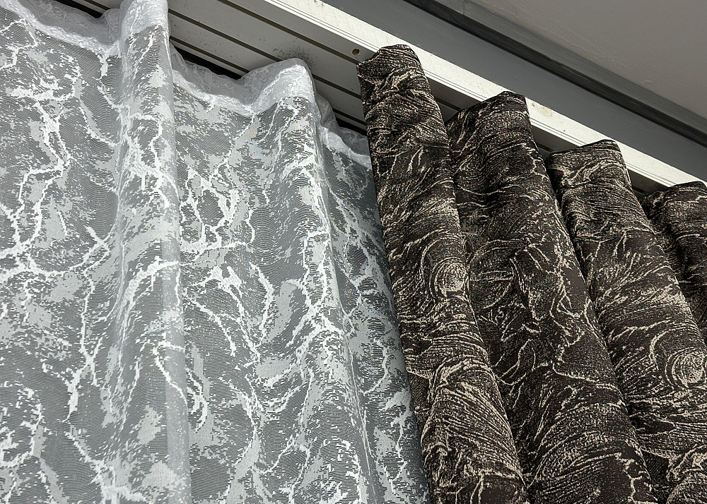 Комплект штор VR-Textil Жаккард Fantasy 200х270 2шт и Тюль 500х270 1632ш-1783т Венге с белым 71-051/6 Киев - изображение 8