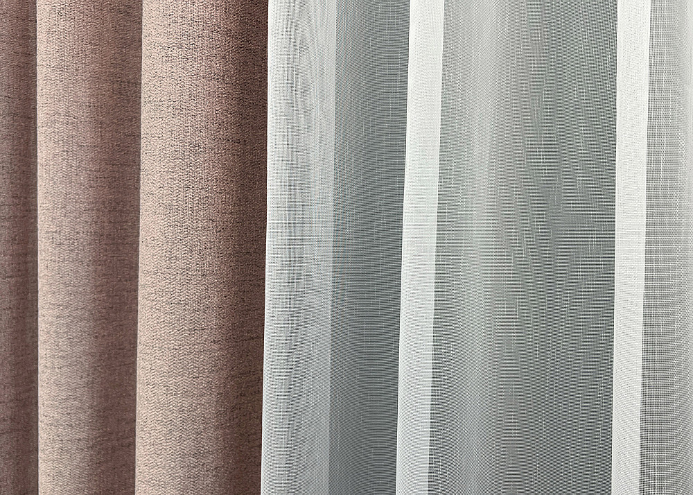 Комплект штор VR-Textil TWEED_V 100х270 2шт и Тюль 400х270 1916ш-1153т Пудровый с белым 71-147/2 Киев - изображение 7