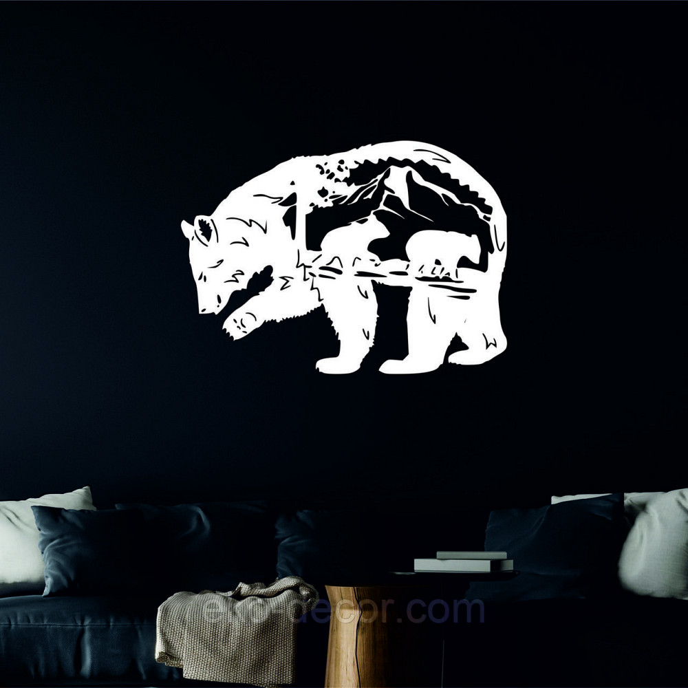 Декоративне настінне Панно «Ведмідь», Декор на стіну 110*78 см, Білий Київ - фото 4