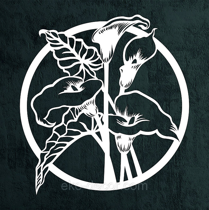 Декоративне настінне Панно «Лілії» Декор на стіну 90*84 см, Білий Київ - фото 4