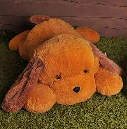 Мягкая игрушка Собака Алина Тузик 90 см медовый с коричневым Киев