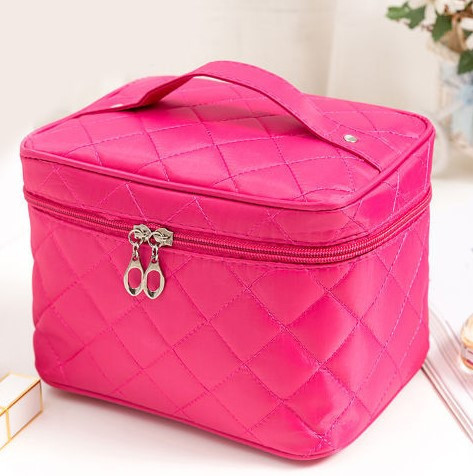 Косметичка женская вместительная 12 на 14 на 22 см розовый Киев - изображение 1