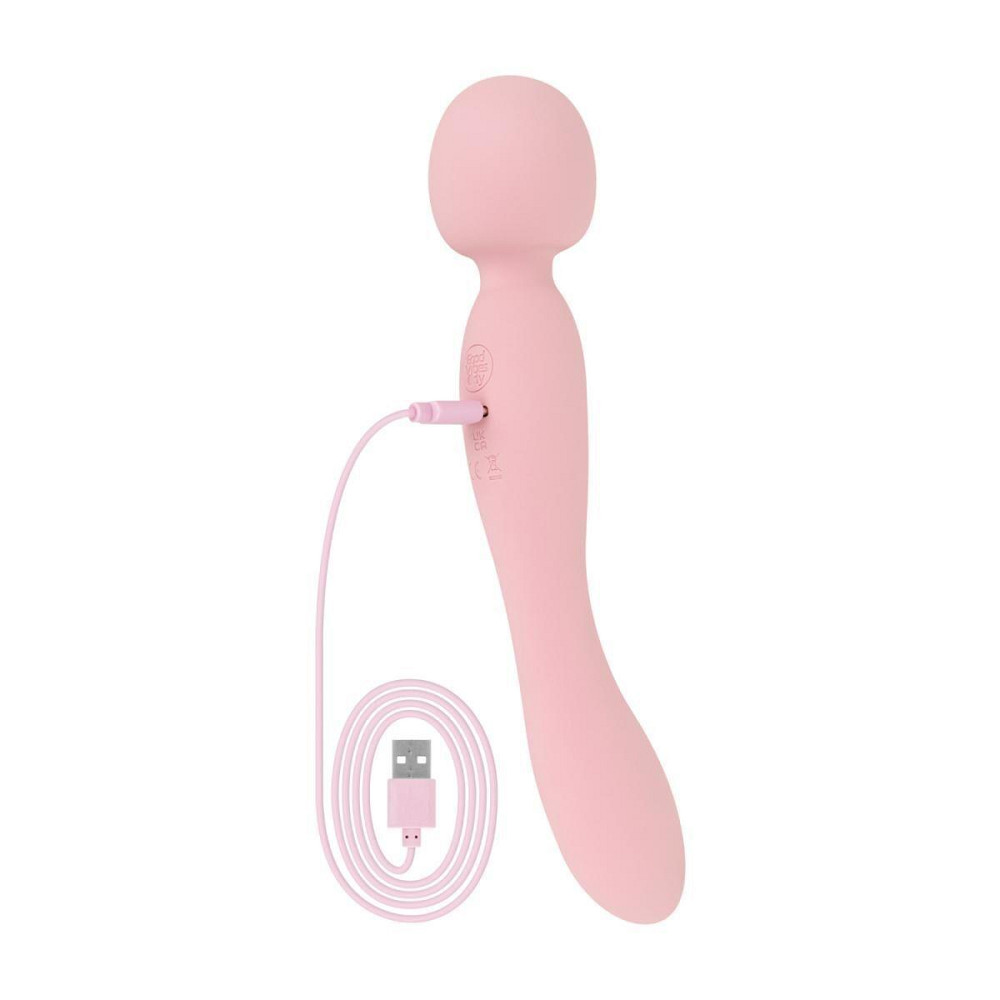 Вибромассажер Good Vibes Only - SIMI Double-Sided Wand Vibrator Soft Silicone - Pink Sex Aura Киев - изображение 7