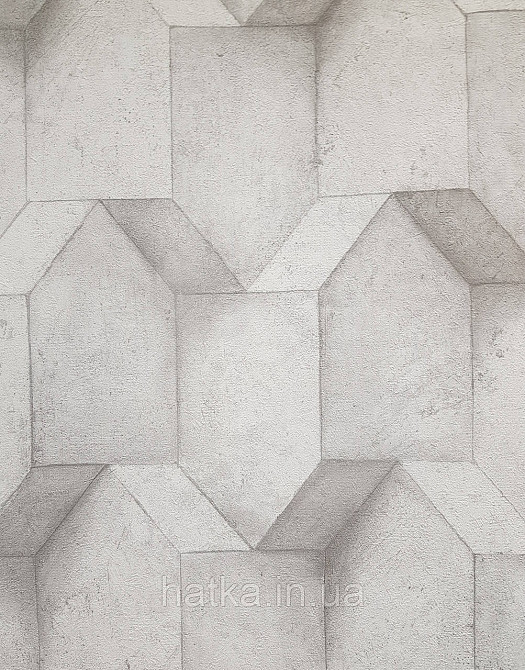 Обои виниловые на флизелине AS creation The Bos 0.53х10 геометрия фигуры структурные серые белые 3д Киев - изображение 4