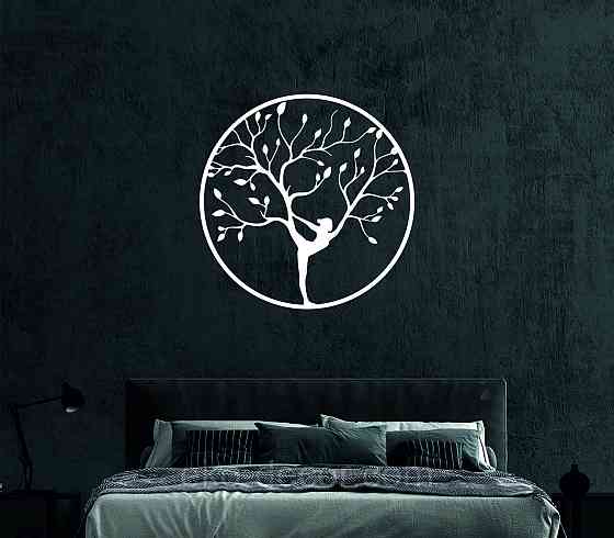 Декоративне настінне 3D Панно «ЙОГА» Декор на стіну з об'ємом 90*90 см, Білий Київ