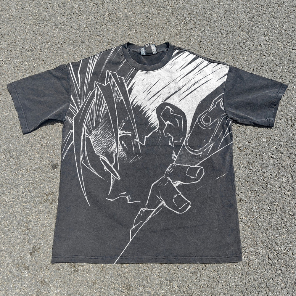Футболка чоловіча з принтом аніме Аніме Трігун Васх Тхе манга оверсайз (S/M/L) Черний Дніпро - фото 1