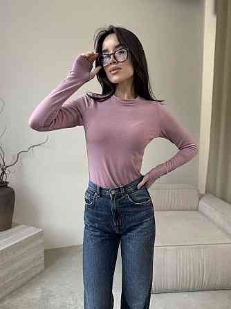 Жіночий утеплений базовий лонгслів турецька віскоза з начосом Рожевий, 42/44 Одеса