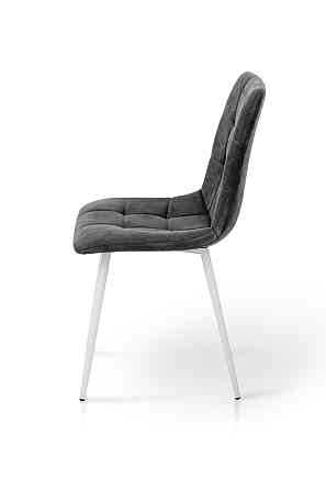 Стілець Чілі (круглий) білий/мкфібра вінтаж сірий Киев