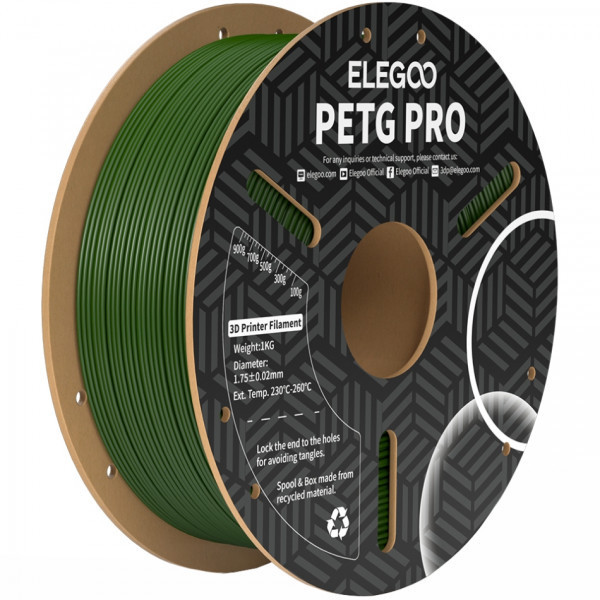 Пластик (Filament) ELEGOO PETG PRO 1кг, 1.75мм, оливково-зелений Київ - фото 1
