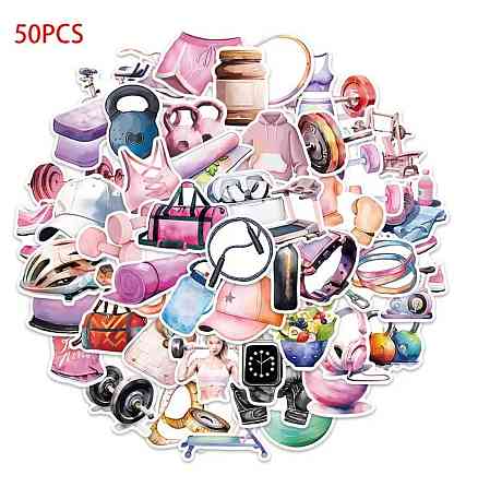 Набір стікерів Фітнес та спорт – 50 шт Київ