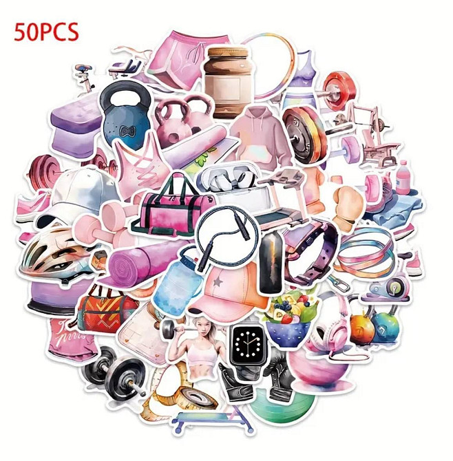 Набір стікерів Фітнес та спорт – 50 шт Київ - фото 1