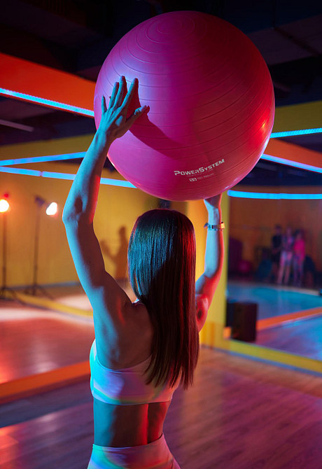 М'яч для фітнесу (фітбол) Power System PS-4018 Ø85 cm PRO Gymball Pink Кам'янське - фото 10